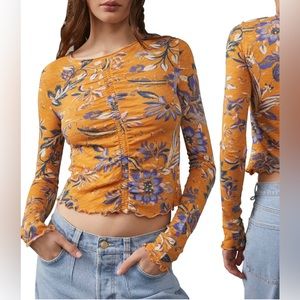 Free People Floral long sleeve shirt